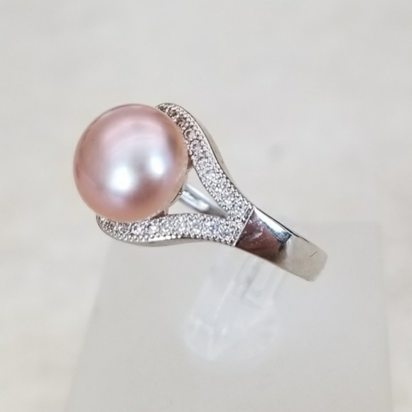 Sterling Silver 9mm Lavender Freshwater Pearl Ring - Picture 2 of 8